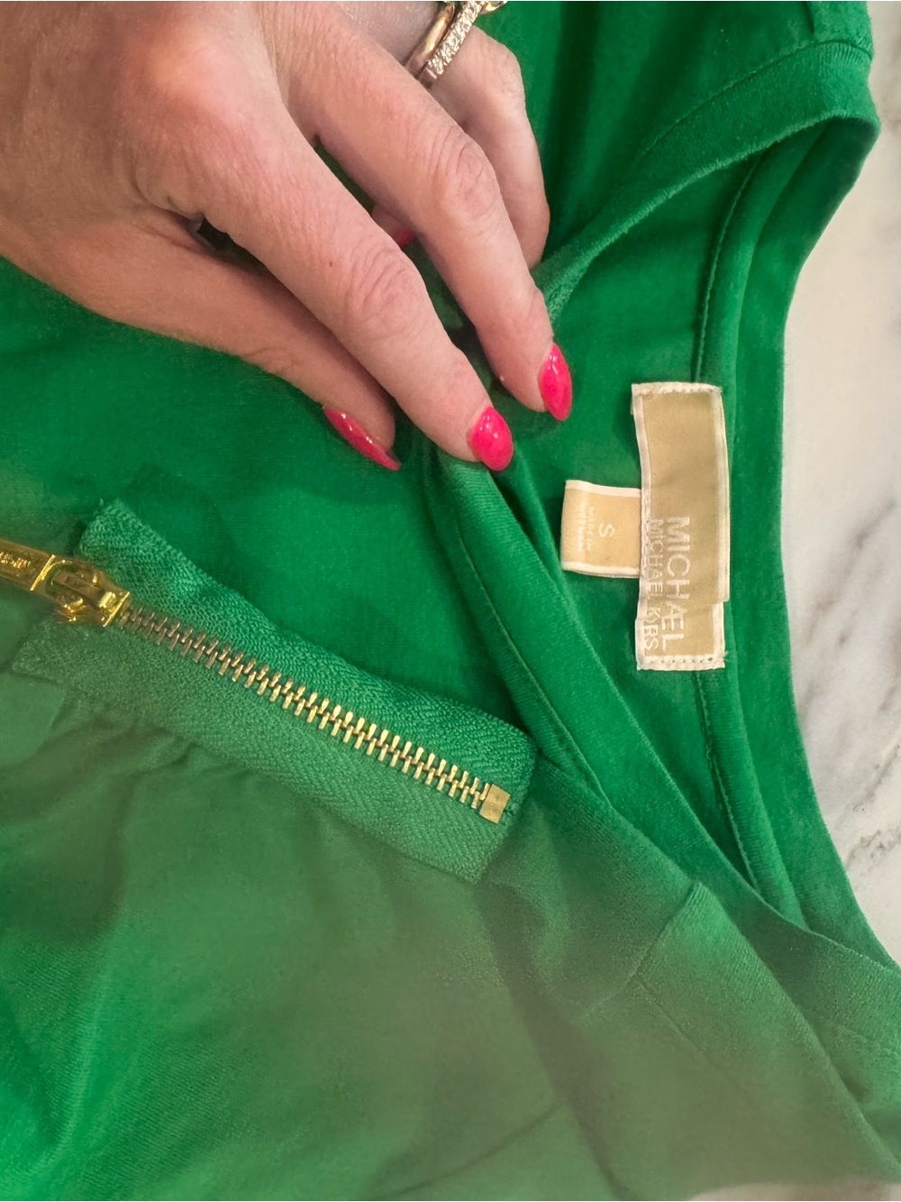 Michael Kors Emerald Green Top with Gold Hardware - Picture 2 of 2